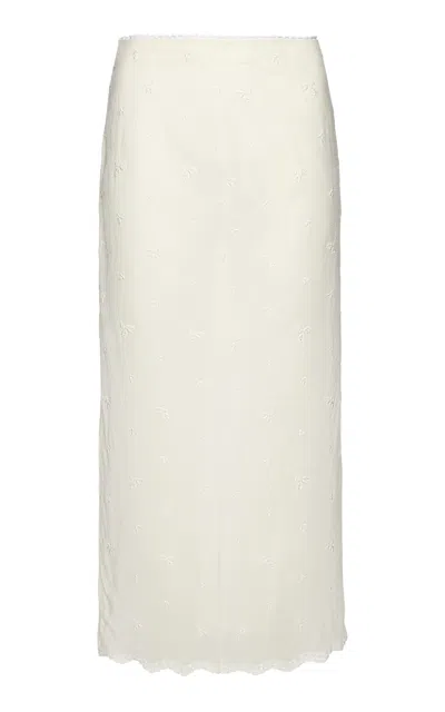 Magda Butrym Lace Midi Skirt In White