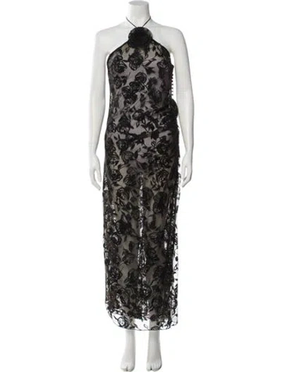 Pre-owned Magda Butrym Lace Pattern Long Dress In Multi