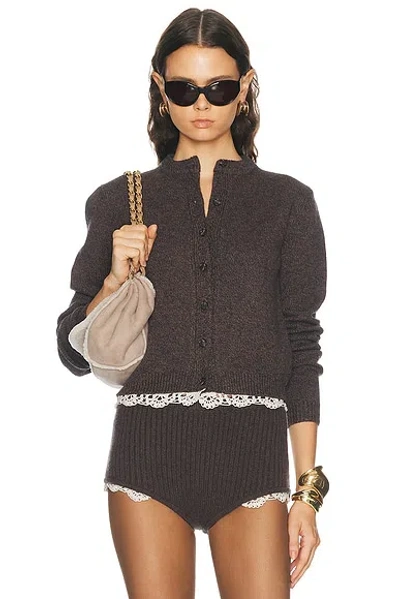 Magda Butrym Lace Trim Cardigan In Brown