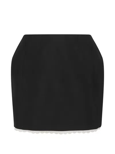 Magda Butrym Lace Trim Mini Skirt In Black
