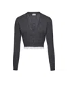 Magda Butrym Lace Trim Sweater Grey In Gray