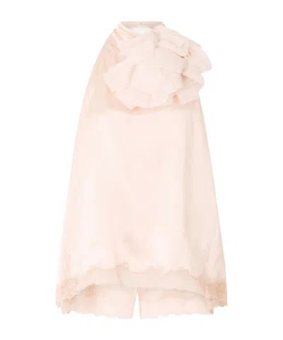 Magda Butrym Lace-trimmed Backless Top In Pink