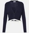 Magda Butrym Lace-trimmed Cashmere Cardigan In Navy