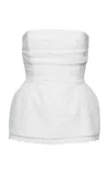 Magda Butrym Lace-trimmed Cotton-linen Corset Top In White