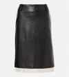 Magda Butrym Lace-trimmed Leather Midi Skirt In Black