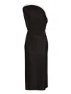 Magda Butrym Crochet-trimmed Cotton Midi Dress In Black