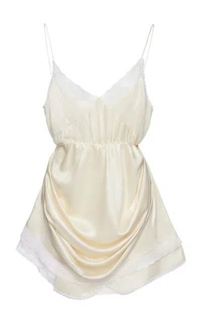 Magda Butrym Lace-trimmed Mini Dress In White