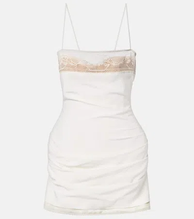 Magda Butrym Lace-trimmed Silk Minidress In White