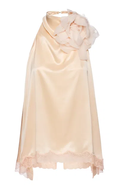 Magda Butrym Lace-trimmed Silk Top In White