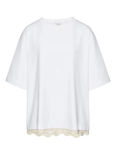 Magda Butrym Lace-trimmed T-shirt In White