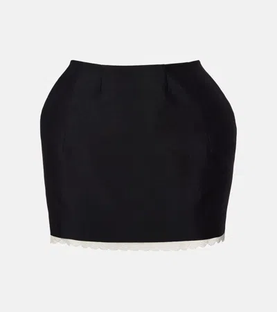 Magda Butrym Lace-trimmed Wool And Mohair Miniskirt In Black
