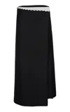 Magda Butrym Lace-trimmed Wool-mohair Maxi Skirt In Black