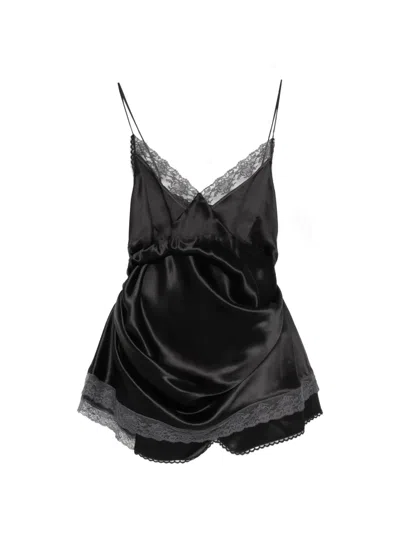 Magda Butrym Lace-trim Mini Dress In Black