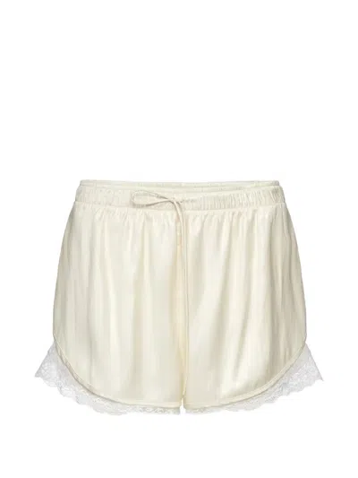 Magda Butrym Lace-trim Shorts In Neutral