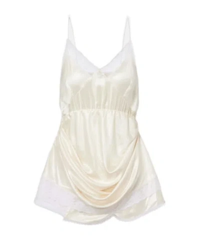 Magda Butrym Lace-trimmed Minidress In Neutral