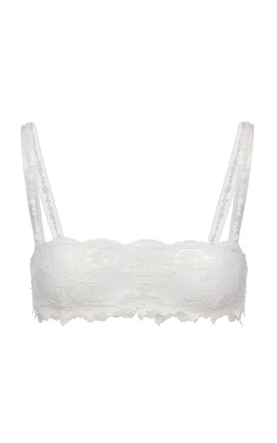 Magda Butrym Lace-trimmed Silk Bra In White
