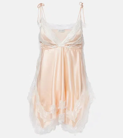 Magda Butrym Lace-trimmed Silk Satin Camisole In Neutral