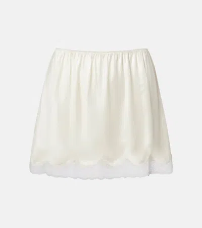Magda Butrym Lace-trimmed Silk Satin Miniskirt In White