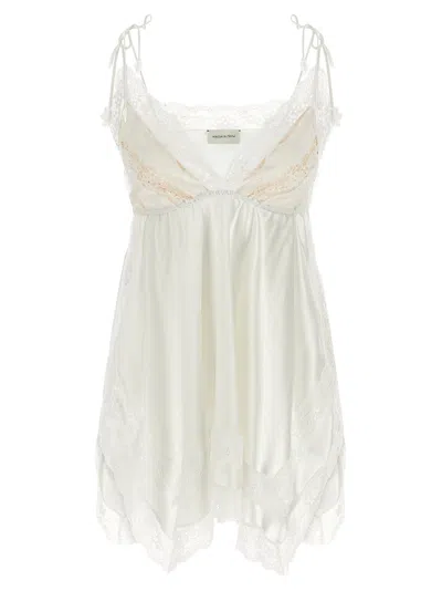 Magda Butrym Lace-trimmed Silk Tunic In Cream