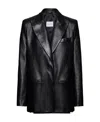 Magda Butrym Leather Blazer Jacket In Black