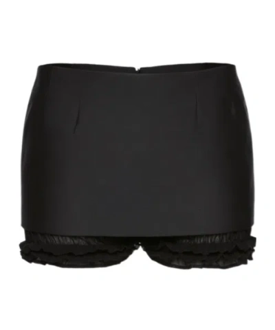 Magda Butrym Layered Mini Skirt Shorts In Black