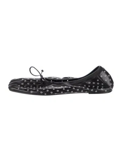 Pre-owned Magda Butrym Leather Ballet Flats In Black/blue