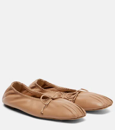 Magda Butrym Leather Ballet Flats In Brown