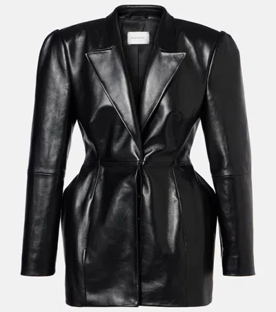 Magda Butrym Leather Blazer In Black