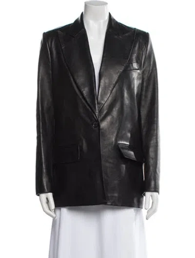 Pre-owned Magda Butrym Leather Blazer In Black
