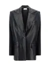Magda Butrym Peak-lapels Sheepskin Blazer In Black