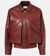 Magda Butrym Leather Bomber Jacket In Brown