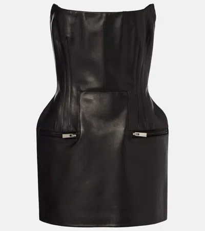 MAGDA BUTRYM LEATHER BUSTIER MINIDRESS