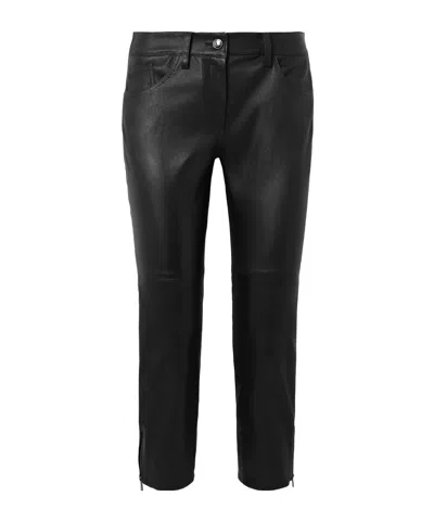 Magda Butrym Cropped Leather Skinny Pants In Black