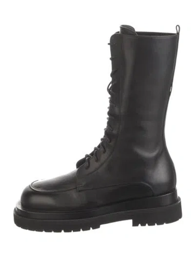 Pre-owned Magda Butrym Leather Combat Boots In Black