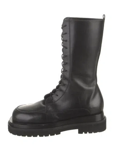 Pre-owned Magda Butrym Leather Combat Boots In Black