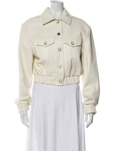 Pre-owned Magda Butrym Leather Denim Jacket In Neutral