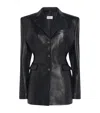 Magda Butrym Leather Tie-back Blazer In Black