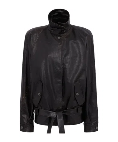 Magda Butrym Leather Jacket In Black
