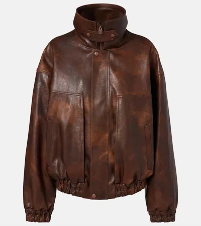 Magda Butrym Leather Jacket In Brown