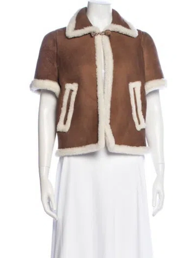 Pre-owned Magda Butrym Leather Jacket In Brown