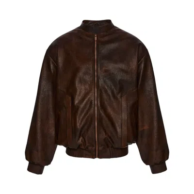 Pre-owned Magda Butrym Leather Jacket 'brown' | Women's Size 34