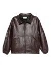 Magda Butrym Leather Jacket Elasticated Cuffs In Brown