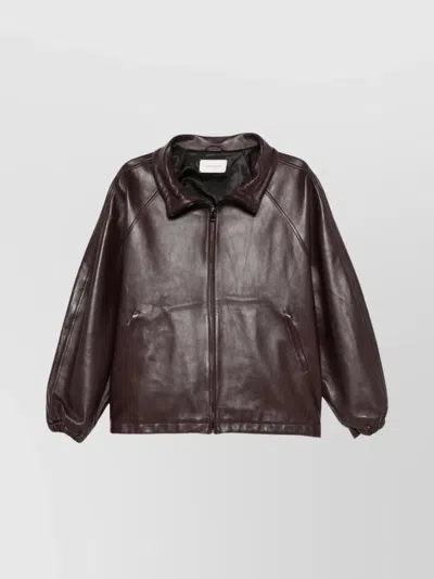 MAGDA BUTRYM LEATHER JACKET ELASTICATED CUFFS