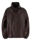 Magda Butrym Burgundy Leather Oversize Jacket In Red