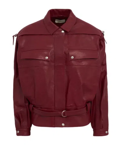 Magda Butrym Leather Jacket In Red
