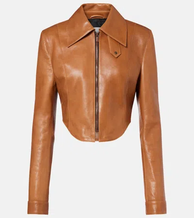 Magda Butrym Leather Jacket In Sand