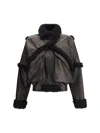 Magda Butrym Shearling-trimmed Bomber Leather Jacket In Multi