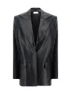 Magda Butrym Peak-lapels Sheepskin Blazer In Black