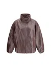 Magda Butrym Oversized Leather Jacket In Brown