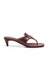 Magda Butrym Leather Kitten Heel Sandals In Burgundy